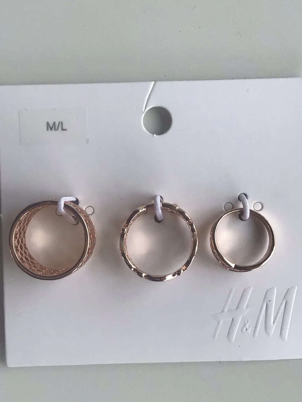 Rose gold tone rings 3 pack set